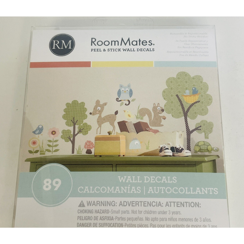 Room Mates Peel and Stick Wall Decals Woodland Animal Creatures 89-pc‎ Set